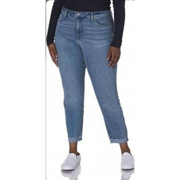 NYDJ Jeans Sz 16 Curves 360 Boost Ankle Cuffed Medium Wash NEW - Picture 1 of 8